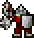 tiny, wearing a morion helmet, fire platemail, steel shield, heavy morning star, heavy plate gloves, and heavy plate boots